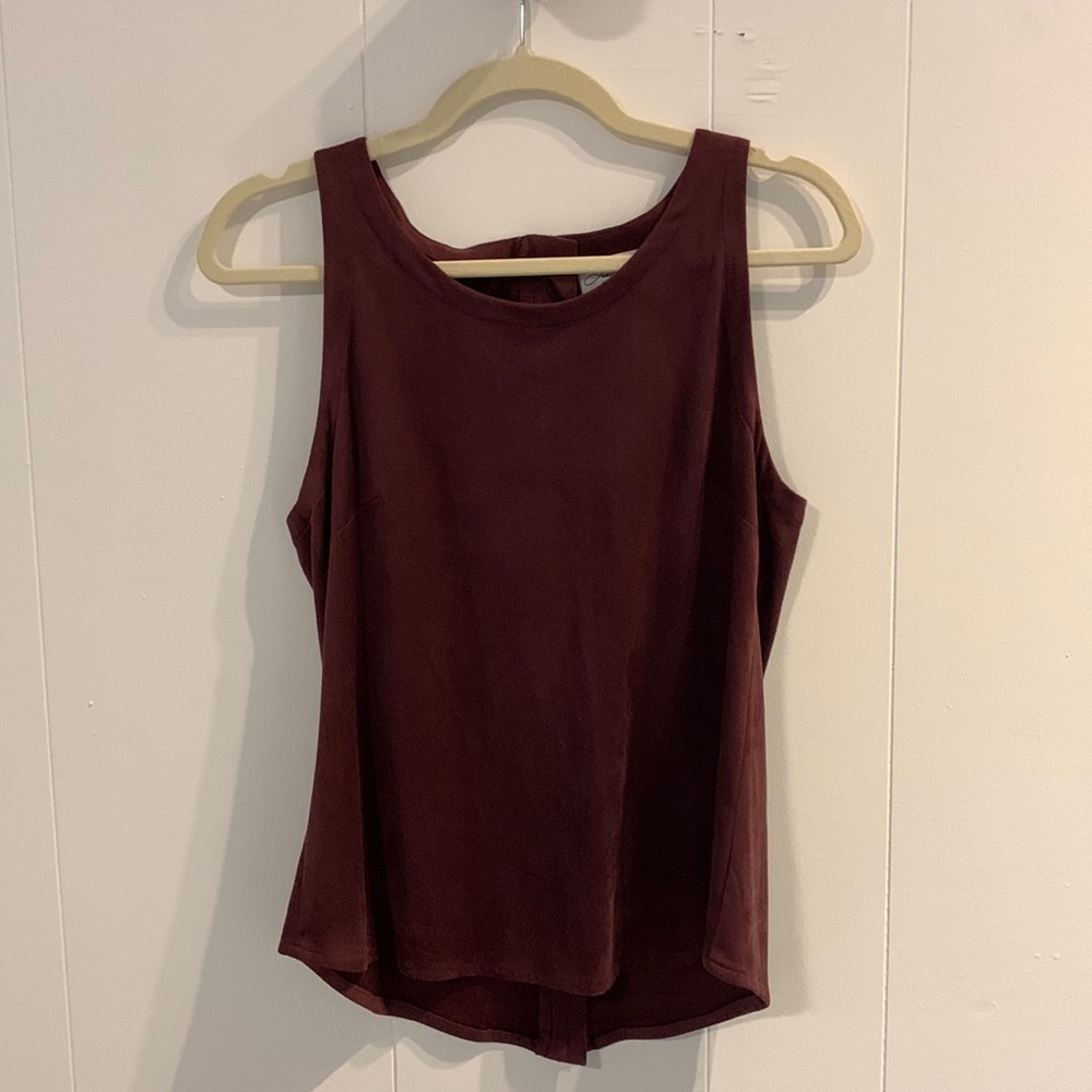 Maroon Suede Tank Top